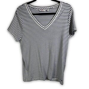 Classic Vineyard Vines Simple Stripe V-neck T-shirt XL Breton Stripe Coastal